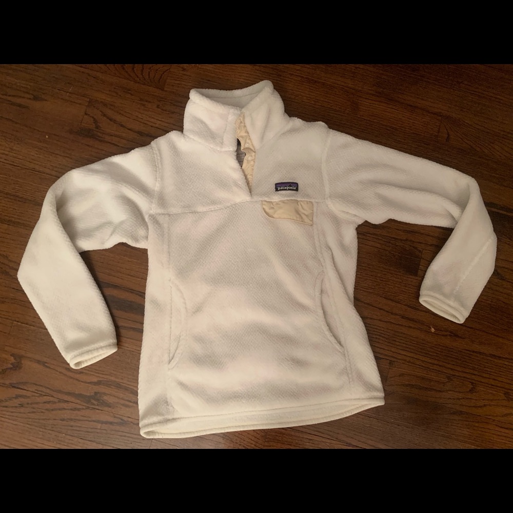 White Patagonia Re-Tool Snap-T Pullover